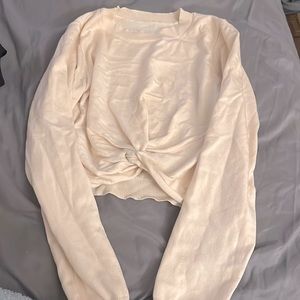 Cream long sleeve cropped sweater